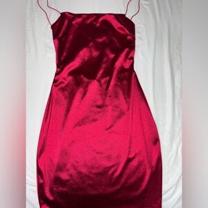 Elegant Red Satin Dress